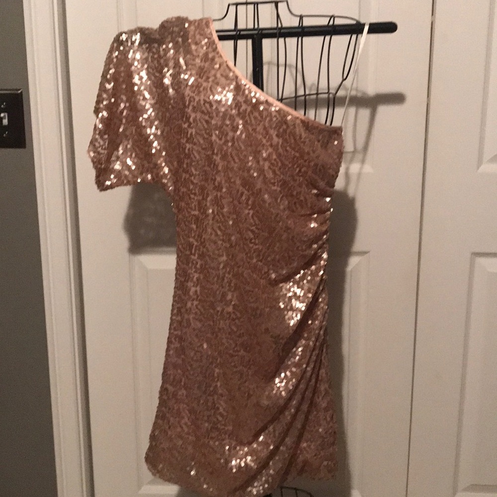 Jodi Kristopher One Shoulder Sequin Dress